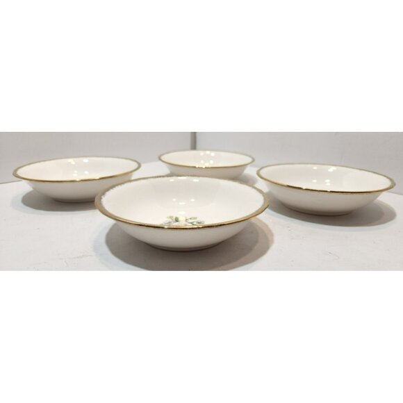 Vtg Royal Tudor Porcelain Linda Floral Pattern 5" Fruit/Dessert Bowls Set Of 4 - Picture 3 of 7